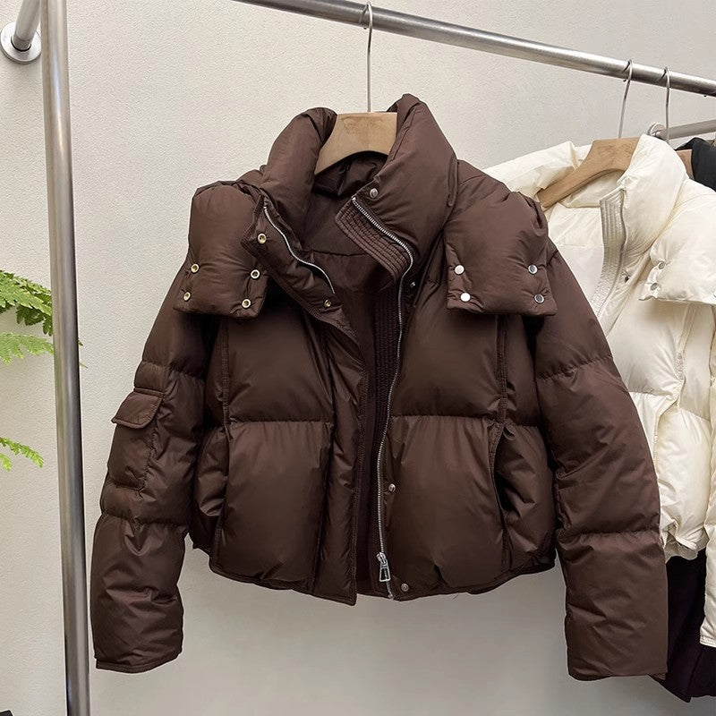 レディース ルーズフィット 暖かい フード付き ジャケット